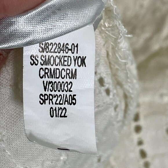 Old Navy Cream Eyelet A-Line Flutter Sleeve Pull-On Cotton-Blend Blouse Size XL - Picture 8 of 11